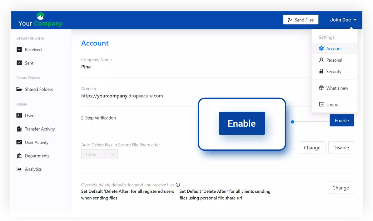 How to enable 2-step verification for Coinbase